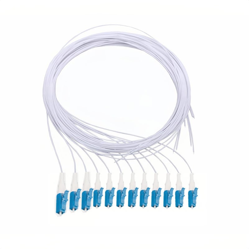 Elfcam ® - Fiber Optic Pigtail 12 Fibres Singlemode Simplex LC/UPC 9/125um OS2, White - Image 1